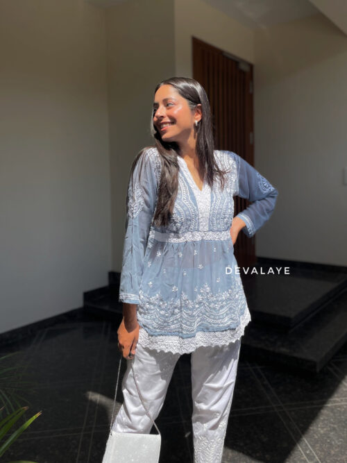Lace Top Blue Grey Moon