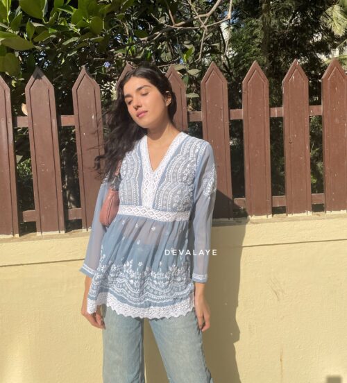 Lace Top Blue Grey Moon - Image 2