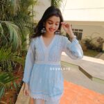 Lace Top Sky Blue Paisley