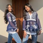 Lace Top Navy Blue Paisley