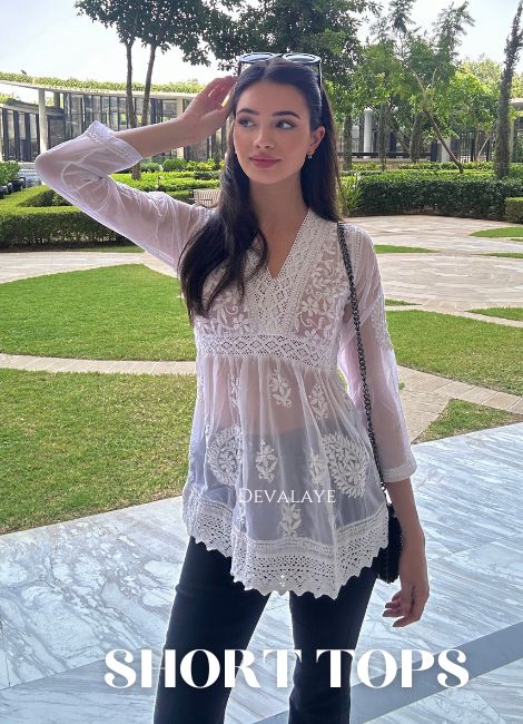 Lace Top - White Paisley