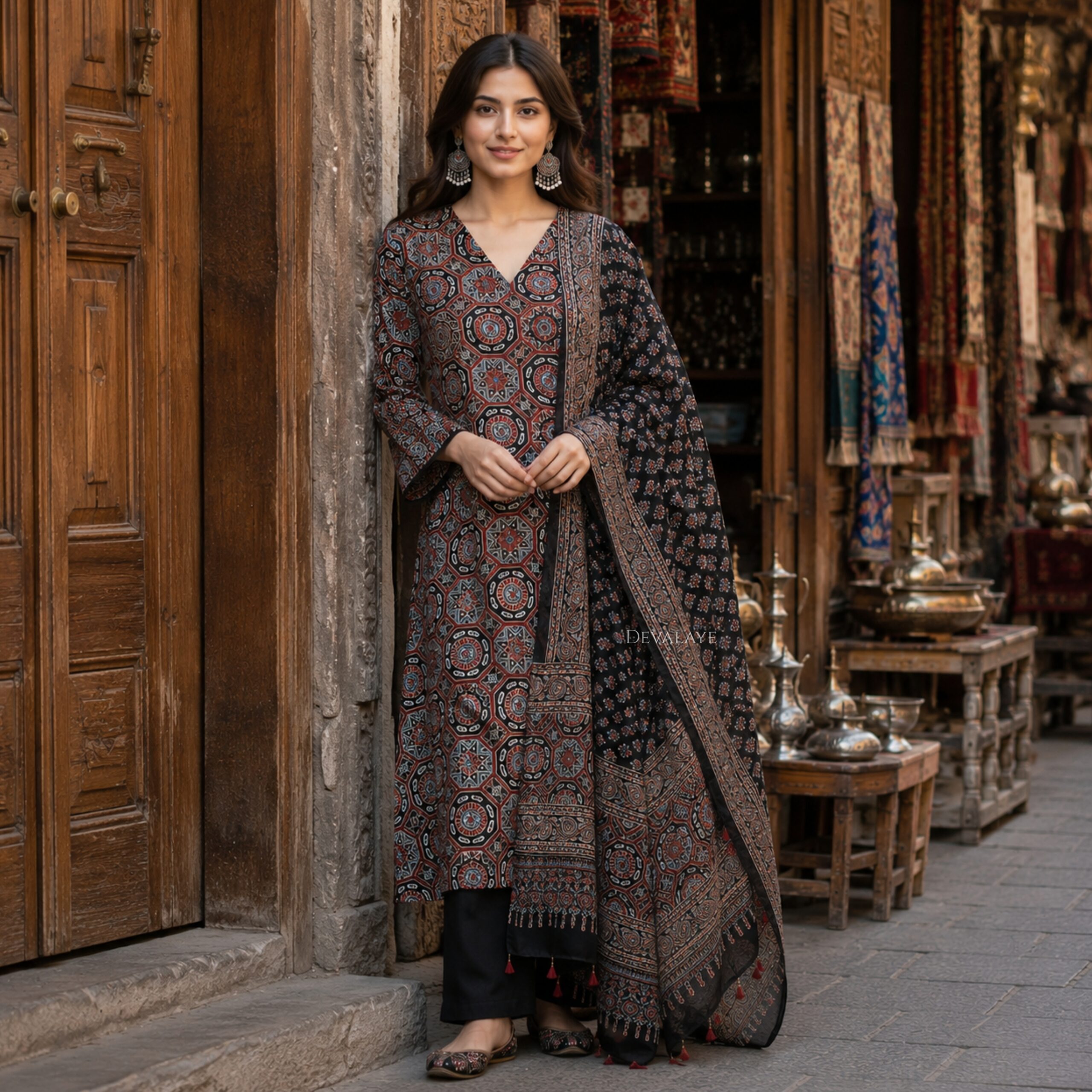 Rati Ajrakh Suit Set