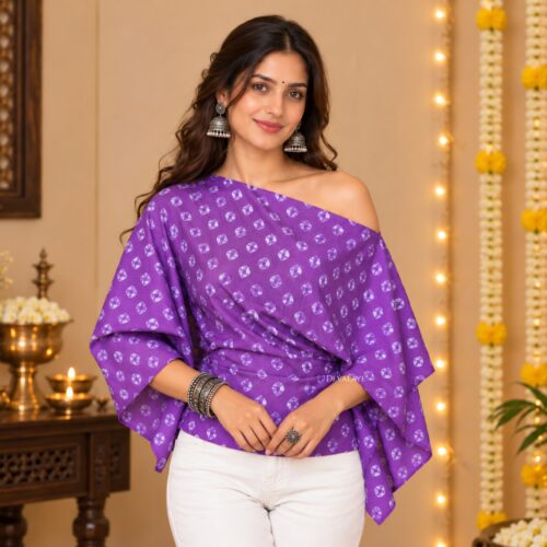 Bandhani Top - Purple