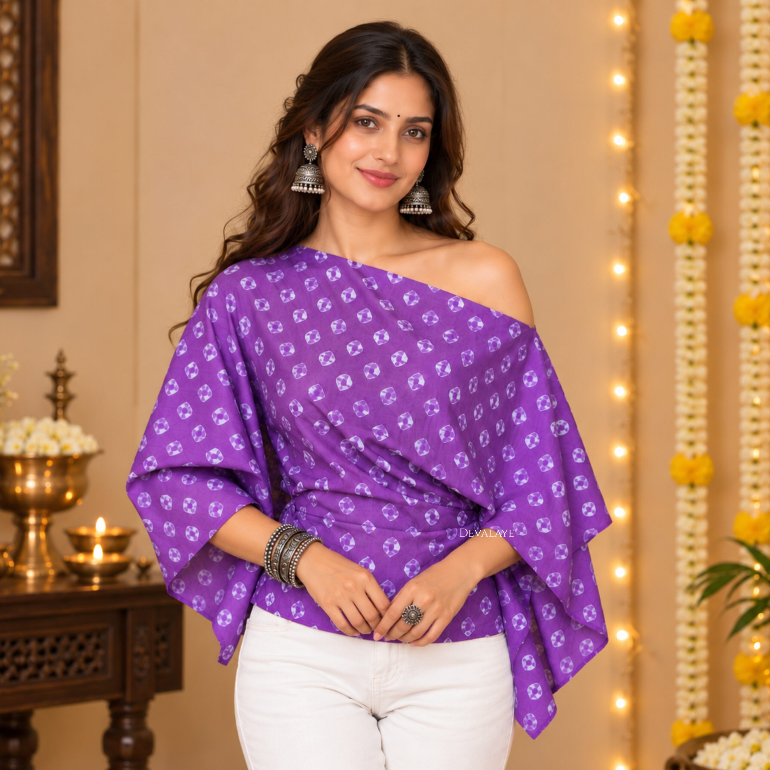 Bandhani Top - Purple